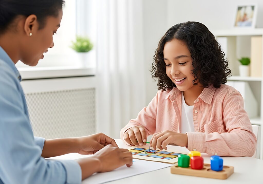 Vecteezy a happy child engaged in a developmental therapy session